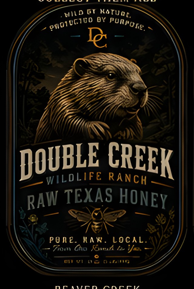 Beaver Creek raw Texas honey label