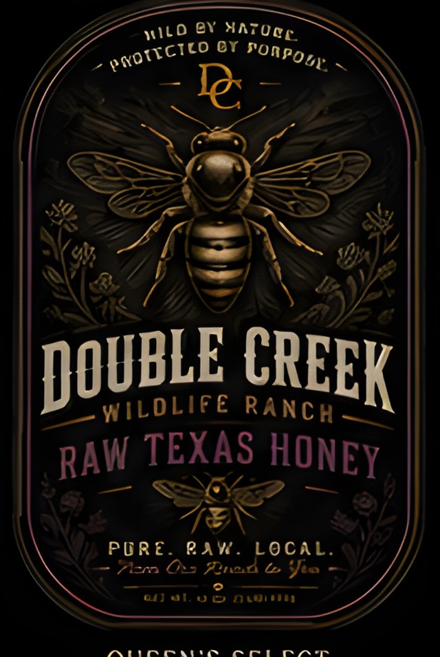 Queen's Select raw Texas honey label