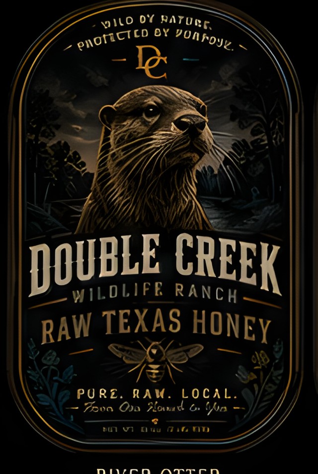 River Otter raw Texas honey label